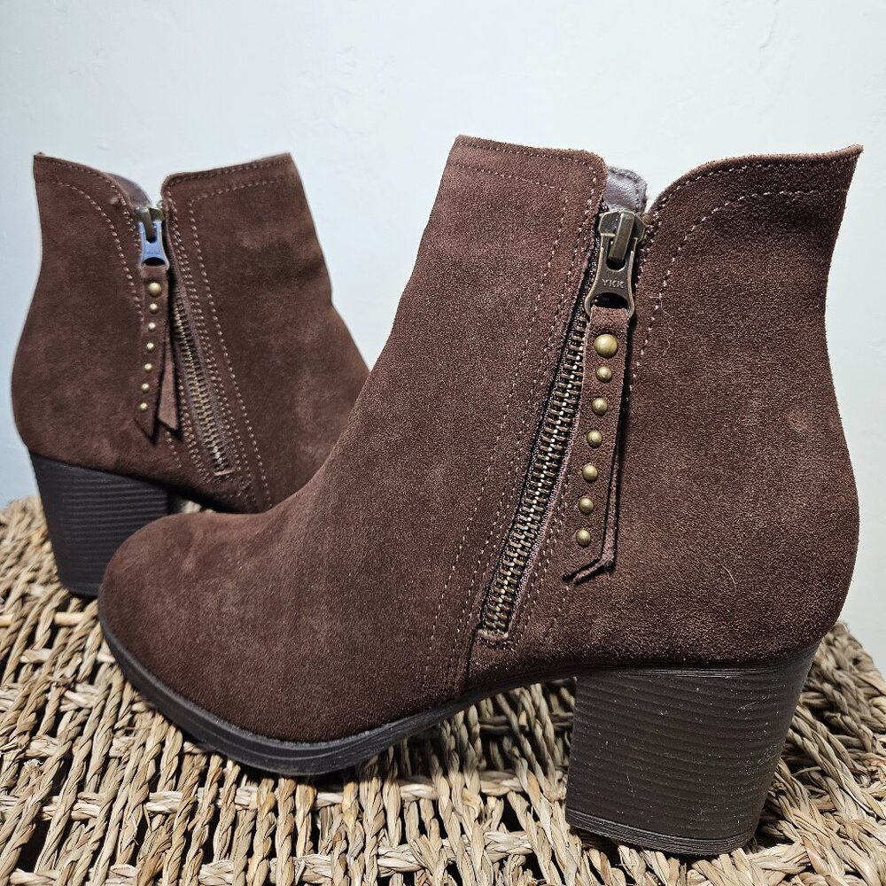 SKECHERS Brown Suede Ankle Boots, Women's size 8